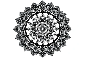 long mandala with ancient rhyme tattoo idea
