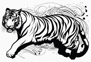 tiger jumping tattoo idea