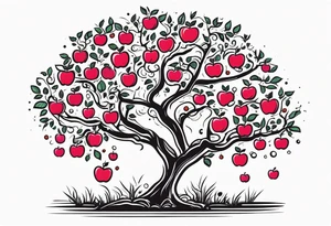 Apple tree  with  KAWA tattoo idea