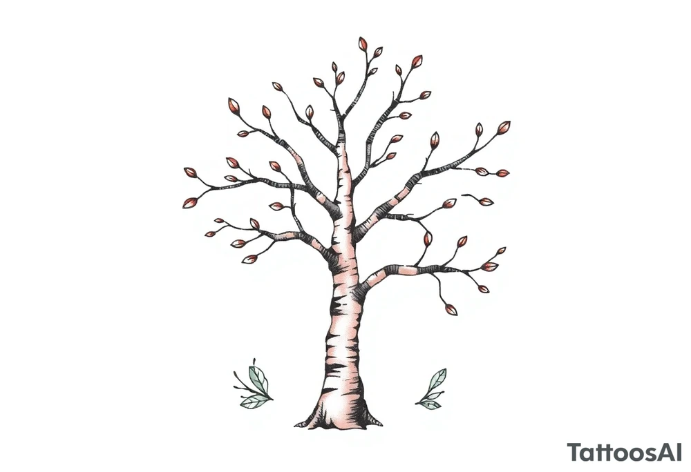 small birch tree tattoo idea