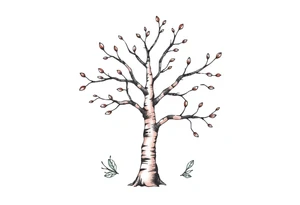 small birch tree tattoo idea