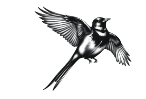 Male European Blackbird flying tattoo idea tattoo idea