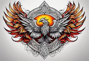 Phoenix in a triquetra tattoo idea