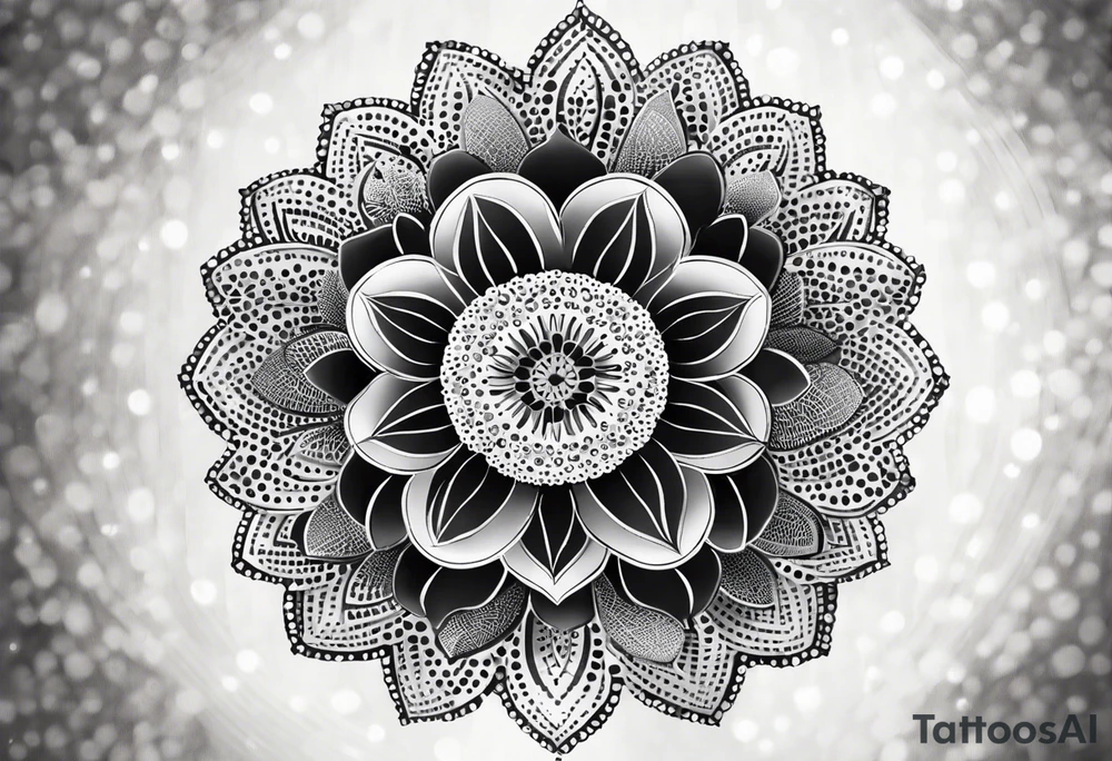 Geometric flower mandala tattoo idea