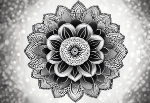 Geometric flower mandala tattoo idea