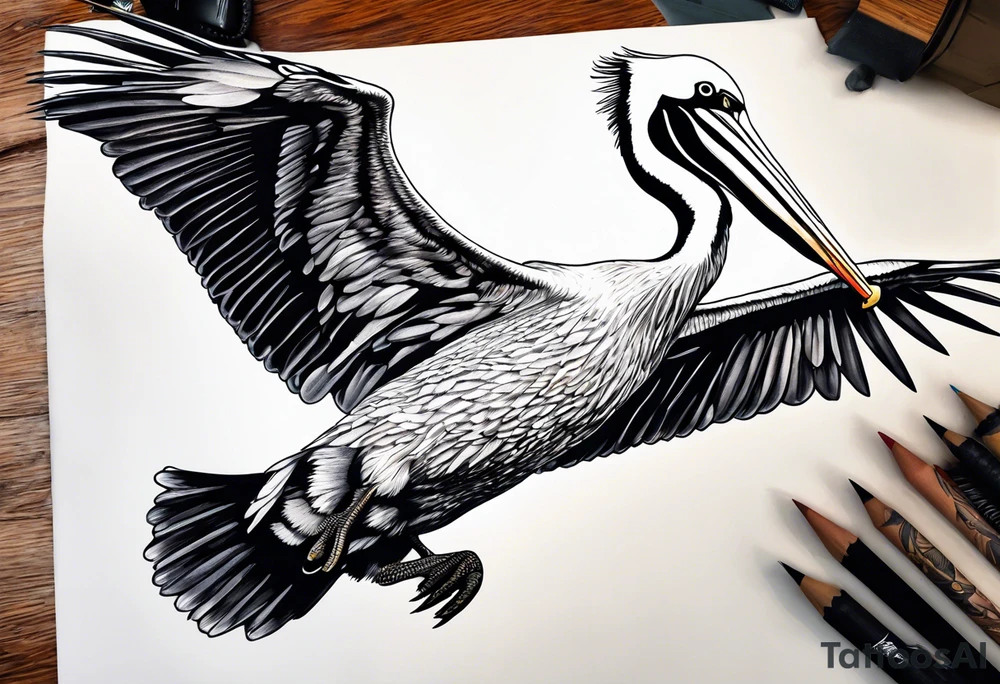 100mph pelican tattoo idea