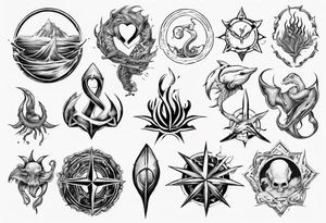 Symbol of the ocean that represents strength, love and unity tattoo idea