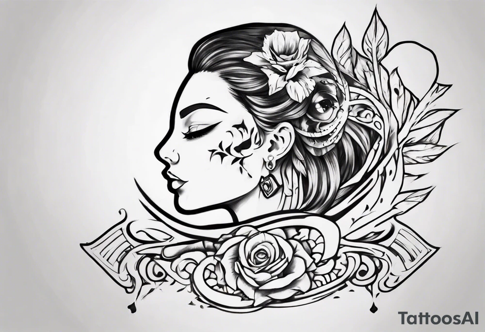 A design that incorporates the name Imara and symbolizes family tattoo idea