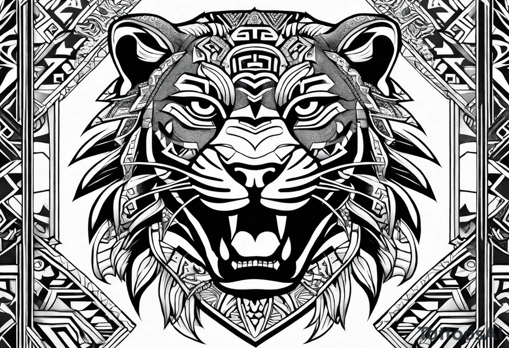 Aztec jaguar tattoo idea