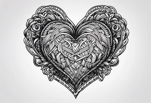 Heart made of rope tattoo idea