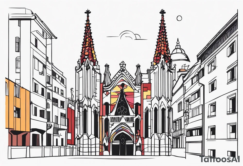 Simple design representing Barcelona tattoo idea