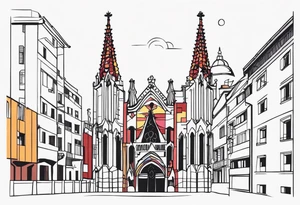 Simple design representing Barcelona tattoo idea