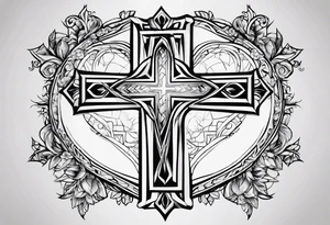 I want a cross with a broken heart tattoo idea