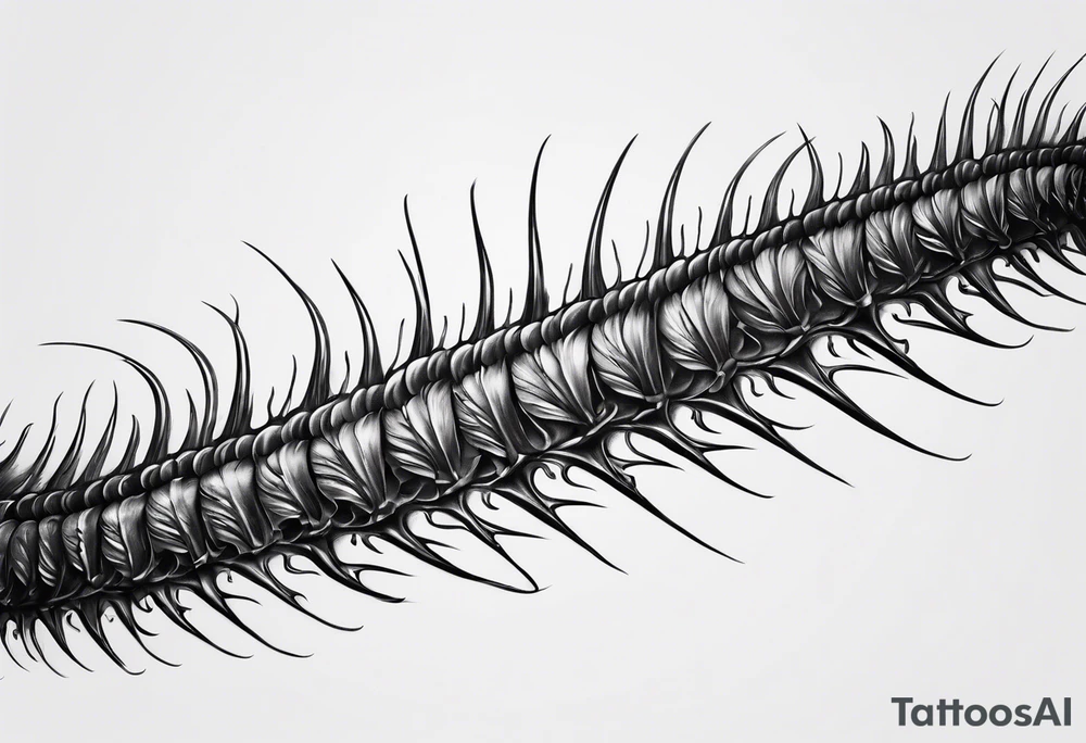 dark style centipede spine tattoo tattoo idea