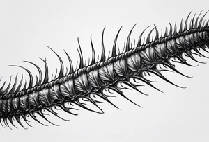 dark style centipede spine tattoo tattoo idea
