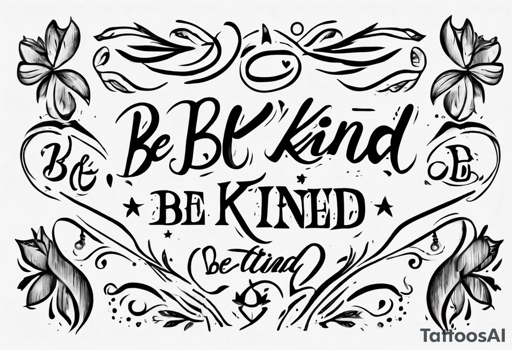 Straight line lettering that says Be Kind…..of a Bitch tattoo idea