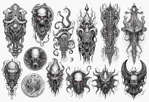 lovecraft monster for arms and forearms tattoo idea