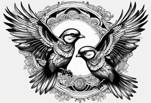 Two birds flying tattoo idea