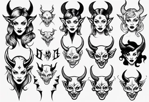 Female devil tattoo idea