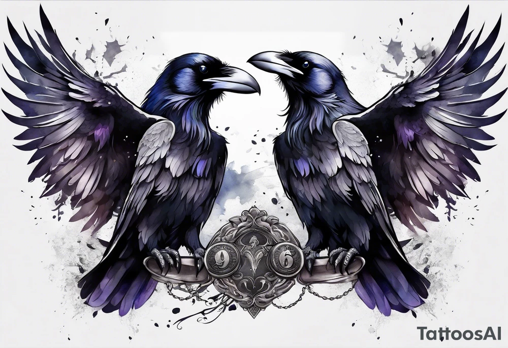 3 ravens under a wing tattoo idea