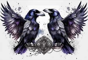 3 ravens under a wing tattoo idea