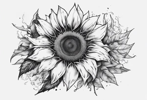 combining the letters E and H with a sunflower image tattoo idea