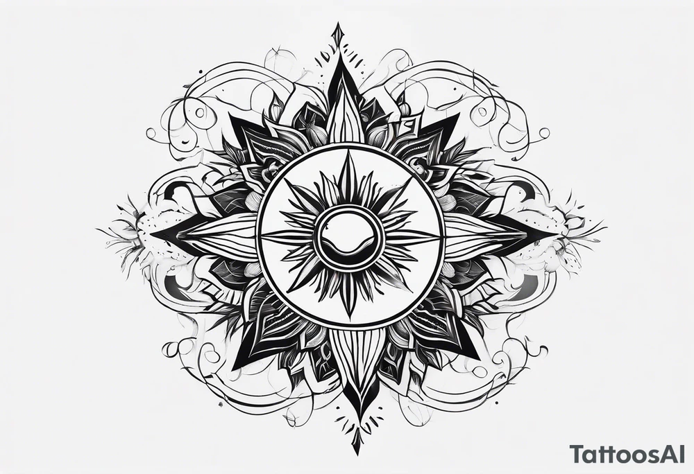 line sun tattoo idea