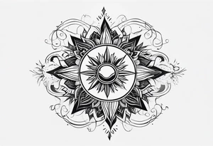 line sun tattoo idea