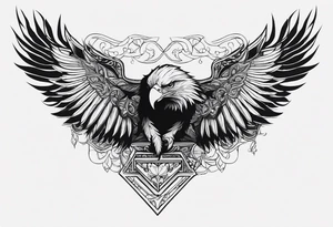 Manly eagle chest tattoo idea