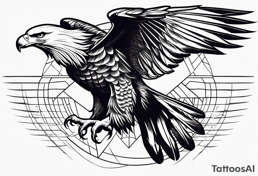 eagle full body fly vector tattoo idea