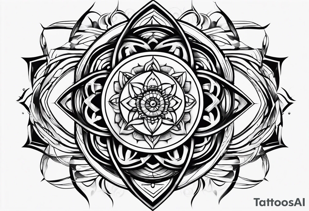 atom with quantum electron cloud tattoo idea