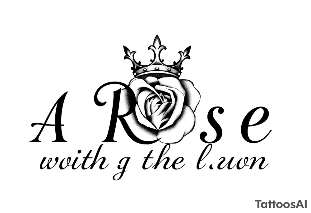 A Rose with a kings crown on it tattoo idea