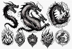 Dragon Surrounded in Fire tattoo idea