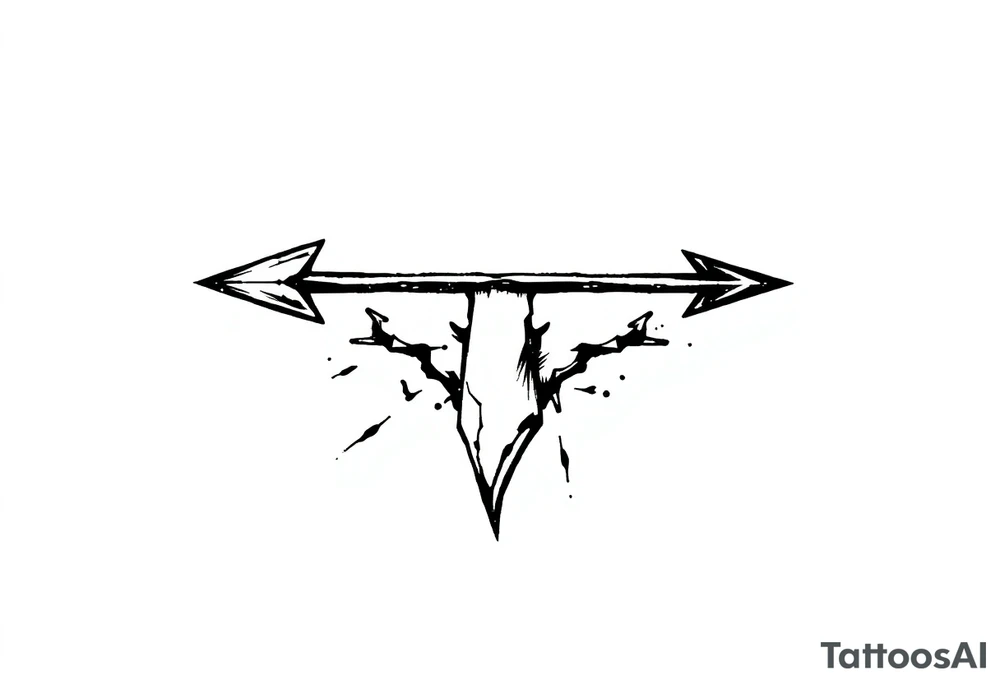 create an arrow that show down tattoo idea