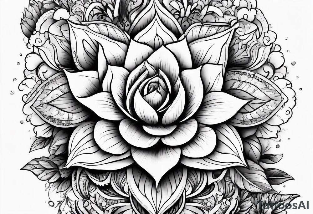 ornaments of flowers tattoo idea