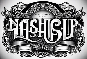 logo with the last name Nichols and the letters B, O, L, H, E, D, J, and R tattoo idea