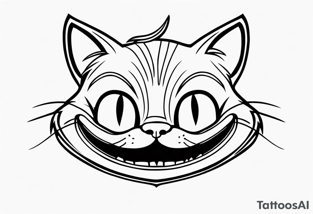 Mischievous Cheshire Cat tattoo idea