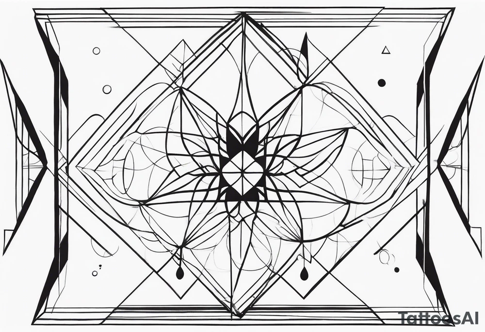 I'd like a minimalist geometric tattoo design symbolizing balance in life.  The design should be abstract. I'm open to various geometric shapes and patterns, but prioritize a harmonious and balanced overall look. tattoo idea