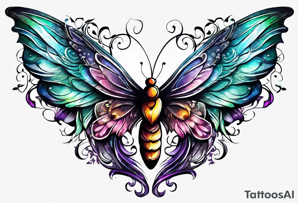 One Angel wing with butterfly with your wings were ready but my heart was not tattoo idea