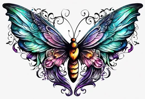 One Angel wing with butterfly with your wings were ready but my heart was not tattoo idea