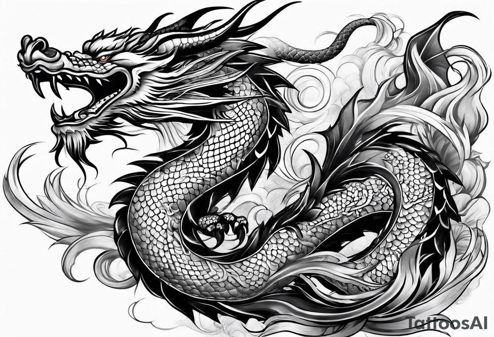 eastern dragon tatoo for woman tattoo idea