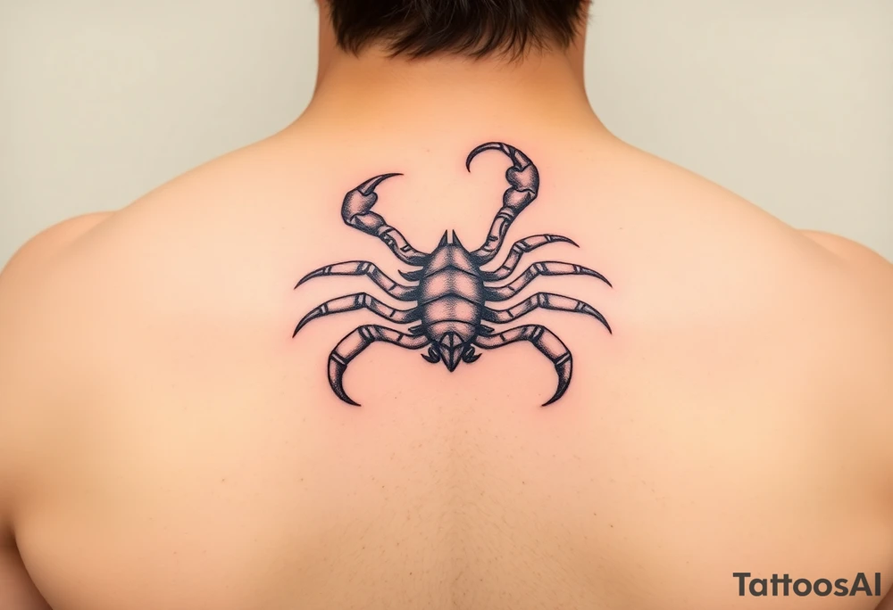 Geometric scorpion simple tattoo idea