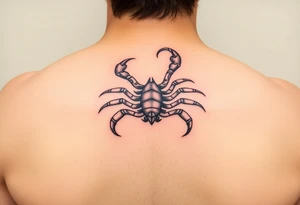 Geometric scorpion simple tattoo idea