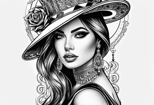 woman casino tattoo idea