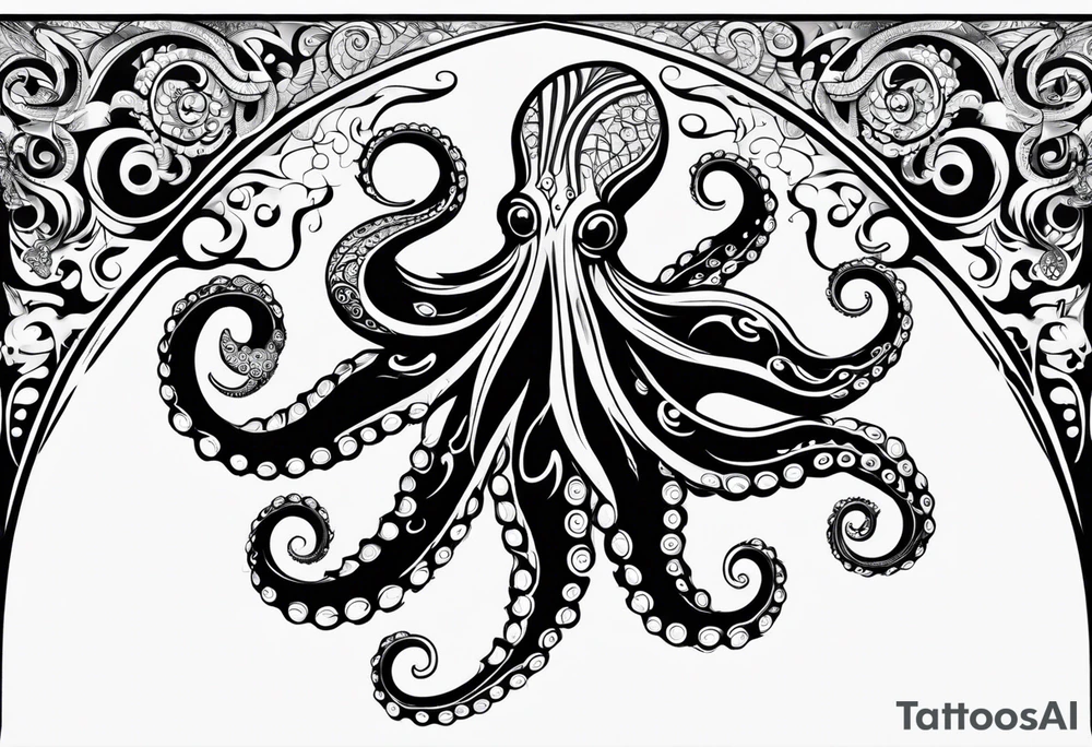 Tribal half sleeve octopus tattoo idea