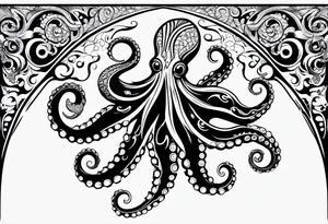 Tribal half sleeve octopus tattoo idea