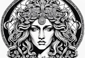 Scary Greek god medusa tattoo idea