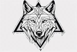 wolf head with a triangle on forehead tattoo idea
