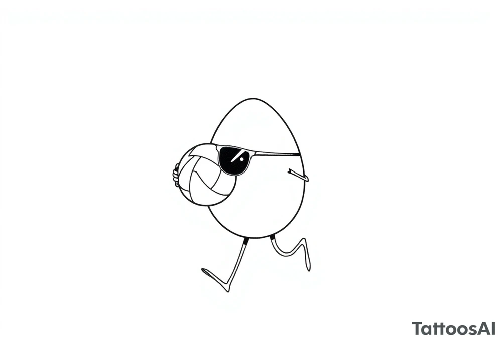 walking egg in sunglasses,
, holding a volleyball tattoo idea