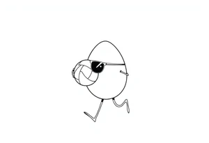 walking egg in sunglasses,
, holding a volleyball tattoo idea